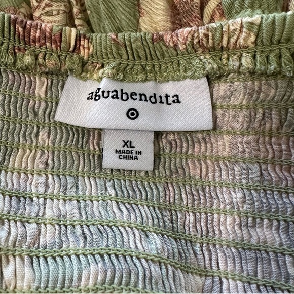 AguaBendita Green Smocked Ruffled Midi Dress - Picture 4 of 5